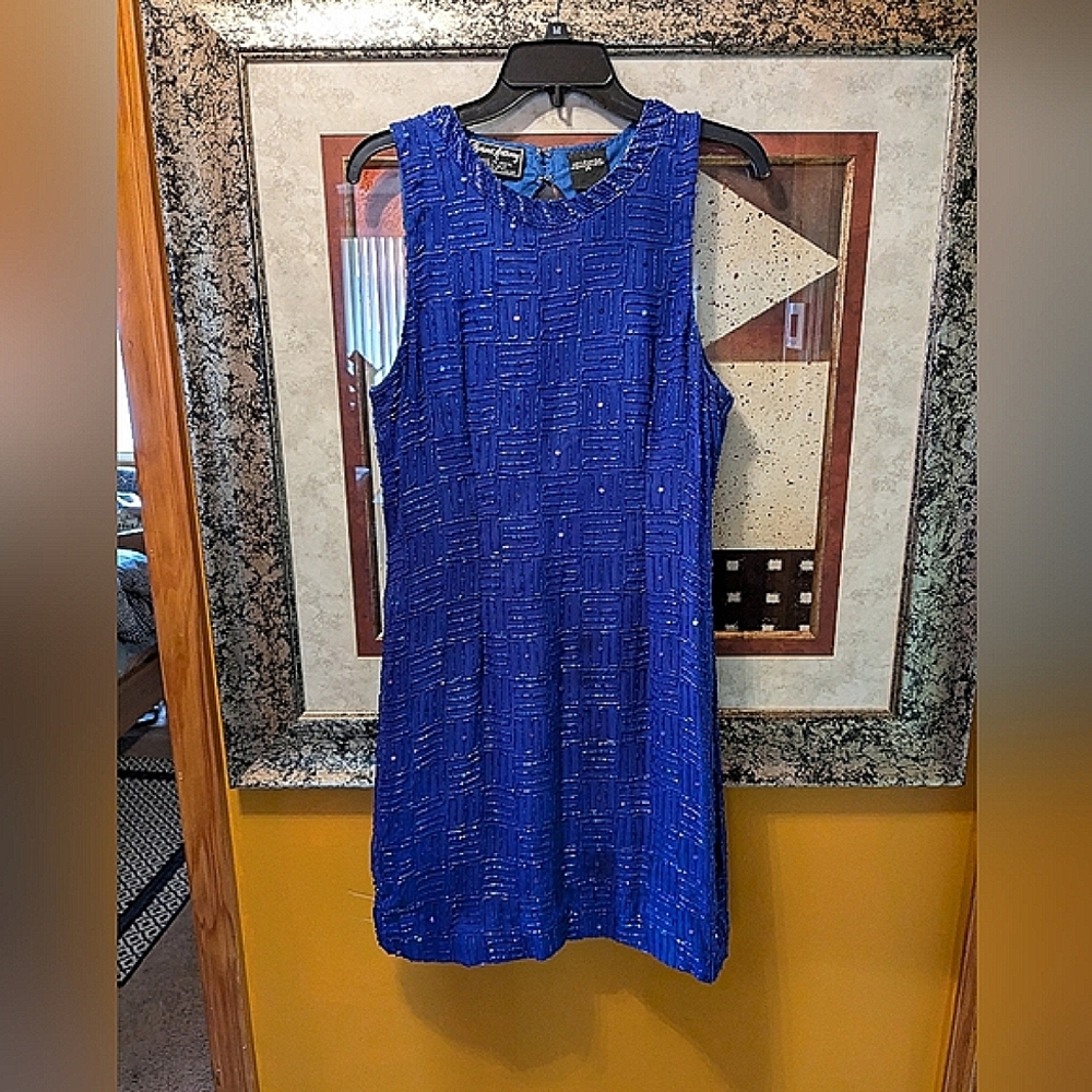 Robert Anthony Blue Beaded Dress